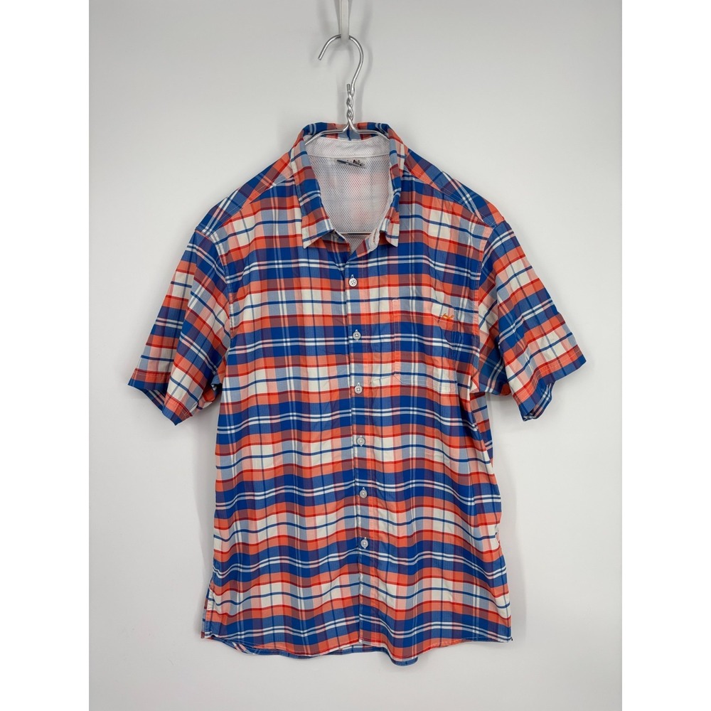 Salt Life Shirt Mens L Blue Red Plaid SLX Performance Button Up Vented Fishing